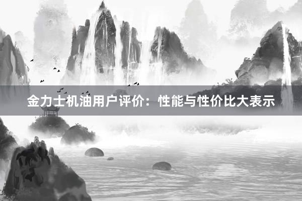 金力士机油用户评价：性能与性价比大表示